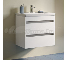 Тумба с раковиной IDDIS Zodiac X 60 подвесная, 2 ящика, матовая белая