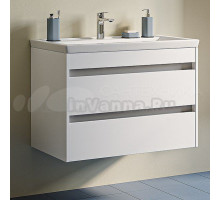 Тумба под раковину без столешницы IDDIS Zodiac X 80 подвесная, 2 ящика, матовая белая