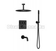 Душевой комплект Milleau Tissage TERMO 3SBIT/802-GB С ВНУТРЕННЕЙ ЧАСТЬЮ, черный глянец