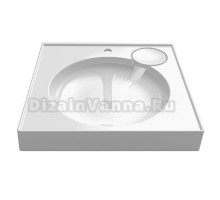 Раковина над стиральной машиной Belux Grail GR 61 матовая белая, квадратная, с комплектом кронштейнов