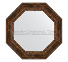 Зеркало Evoform Octagon BY 3864 83х83 состаренное дерево с орнаментом, в багетной раме