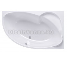 Акриловая ванна Alex Baitler Ritsa без опоры 170x105 см, угловая, левая, пристенная, белая, асимметричная, с сиденьем