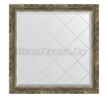 Зеркало Evoform Exclusive-G BY 4307 83х83 старое дерево с плетением, в багетной раме, с гравировкой