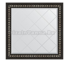 Зеркало Evoform Exclusive-G BY 4311 85х85 черный ардеко, в багетной раме, с гравировкой