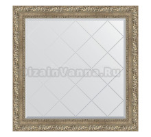 Зеркало Evoform Exclusive-G BY 4315 85х85 виньетка античное серебро, в багетной раме, с гравировкой