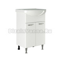 Тумба с раковиной Mixline Алан 55 глянцевая белая