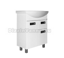 Тумба с раковиной Mixline Альфа 65 глянцевая белая, раковина Best 65