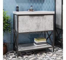 Тумба с раковиной Mixline Бруклин 80 бетон, раковина Фостер 80