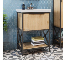 Тумба с раковиной Mixline Бруклин 60 дуб бунратти