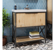 Тумба с раковиной Mixline Бруклин 80 дуб бунратти, раковина Fest 80