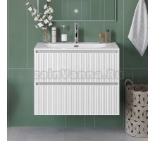 Тумба с раковиной BelBagno Uno-mini 90 подвесная, 2 ящика, bianco opaco