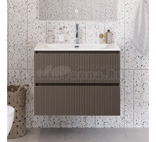 Тумба с раковиной BelBagno Uno-mini 90 подвесная, 2 ящика, матовая бежевая