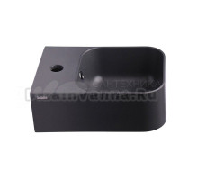 Раковина маленькая в туалет Plumberia Selection Ixo ceramica 25 матовый серый бром, прямоугольная