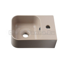 Раковина маленькая в туалет Plumberia Selection Ixo ceramica 25 матовая тортора, прямоугольная