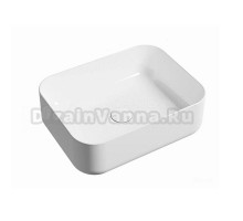 Накладная раковина Plumberia Selection Ixo ceramica 50 глянцевая белая, прямоугольная