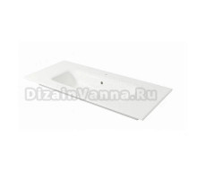 Мебельная раковина Plumberia Selection Ixo ceramica 81 накладная, глянцевая белая, прямоугольная, фарфор