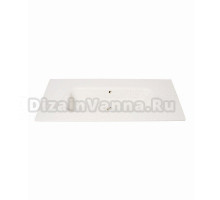 Мебельная раковина Plumberia Selection Ixo ceramica 81 накладная, матовая белая, без отверстий, прямоугольная, фарфор