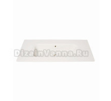 Мебельная раковина Plumberia Selection Ixo ceramica 101 накладная, матовая белая, без отверстий, прямоугольная, фарфор