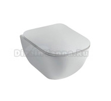 Унитаз подвесной Plumberia Selection Ixo ceramica KIT XO5000BL Slim безободковый, с микролифтом, глянцевый белый