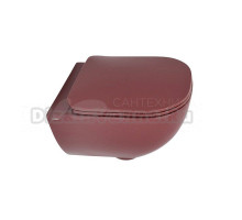 Унитаз подвесной Plumberia Selection Ixo ceramica KIT XO5000MG Slim безободковый, с микролифтом, глянцевый мелограно