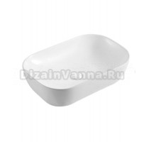 Накладная раковина AZARIO AZ-2143 49 глянцевая белая, прямоугольная, фаянс