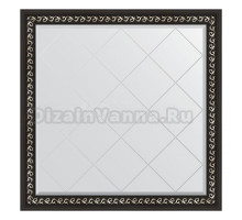 Зеркало Evoform Exclusive-G BY 4440 105х105 черный ардеко, в багетной раме, с гравировкой