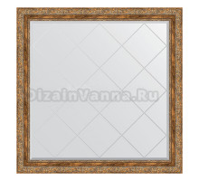 Зеркало Evoform Exclusive-G BY 4445 105х105 виньетка античная бронза, в багетной раме, с гравировкой