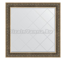 Зеркало Evoform Exclusive-G BY 4465 109х109 вензель серебряный, в багетной раме, с гравировкой