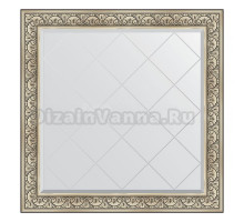 Зеркало Evoform Exclusive-G BY 4467 110х110 барокко серебро, в багетной раме, с гравировкой