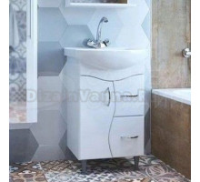 Тумба с раковиной Mixline Классик 52 глянцевая белая, в сборе