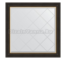 Зеркало Evoform Exclusive-G BY 4536 84х84 черное дерево с золотом, в багетной раме, с гравировкой