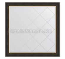 Зеркало Evoform Exclusive-G BY 4539 104х104 черное дерево с золотом, в багетной раме, с гравировкой