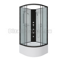 Душевая кабина Niagara Classic NG-6709-14BKG 100x100 см, без крыши, с гидромассажем