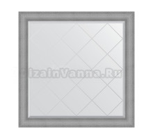 Зеркало Evoform Exclusive-G BY 4551 107х107 серебряная кольчуга , в багетной раме, с гравировкой