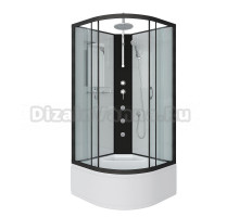 Душевая кабина Niagara Classic NG-6709-14BKTG 100x100 см, без крыши, с гидромассажем и тропическим душем