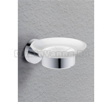 Мыльница AQUAme AQM7211CR настенная, стеклянная, белая, хром