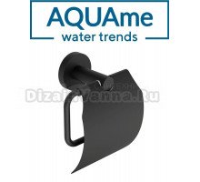 Держатель для туалетной бумаги AQUAme Trento с крышкой AQM7210MB