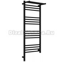 Полотенцесушитель электрический Сунержа Богема 3.1 31-6006-1040 110x45 см, подключение слева, матовый черный, лесенка, с полкой