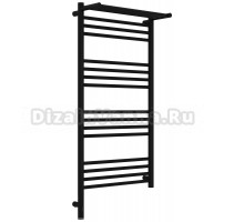 Полотенцесушитель электрический Сунержа Богема 3.1 31-6006-1050 110x55 см, подключение слева, матовый черный, лесенка, с полкой