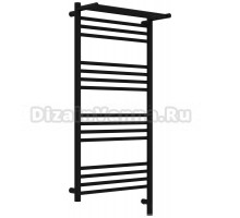 Полотенцесушитель электрический Сунержа Богема 3.1 31-6007-1050 110x55 см, подключение справа, матовый черный, лесенка, с полкой