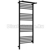 Полотенцесушитель электрический Сунержа Богема 3.1 31-6006-1250 130x55 см, подключение слева, матовый черный, лесенка, с полкой