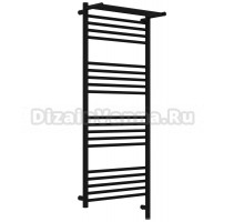 Полотенцесушитель электрический Сунержа Богема 3.1 31-6007-1250 130x55 см, подключение справа, матовый черный, лесенка, с полкой