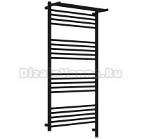 Полотенцесушитель электрический Сунержа Богема 3.1 31-6007-1260 130x65 см, подключение справа, матовый черный, лесенка, с полкой