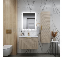 Шкаф-пенал для ванной Grossman Блисс 40 L/R матовый бежевый