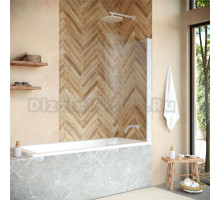 Шторка на ванну Vegas Glass Ev Novo 70 01 01 профиль белый, стекло прозрачное