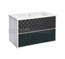 Тумба с раковиной Veedi Variant Classic 80 белая, фасад зеленый