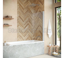 Шторка на ванну Vegas Glass EV NOVO 76 07 01 профиль матовый хром, стекло прозрачное