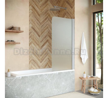 Шторка на ванну Vegas Glass EV NOVO 76 07 10 R профиль матовый хром, стекло сатин