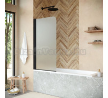 Шторка на ванну Vegas Glass EV NOVO 76 02М 10 L профиль черный матовый, стекло сатин