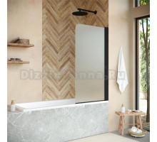 Шторка на ванну Vegas Glass EV NOVO 76 02М 10 R профиль черный матовый, стекло сатин